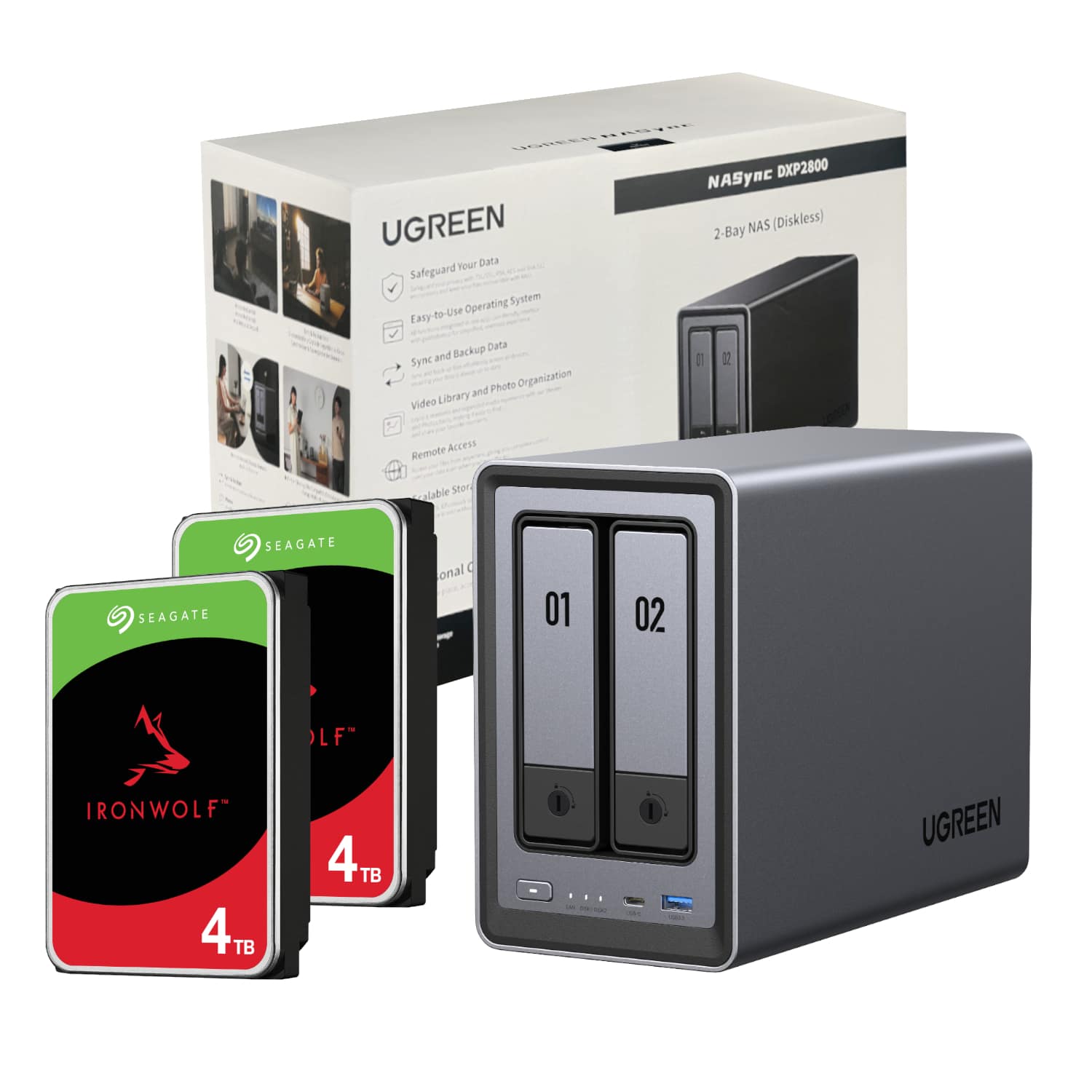 DXP2800-8TB_UGreen-DXP2800-2-Bay-NAS-with-2-x-4TB-Seagate-Ironwolf-HDD_wr_01a