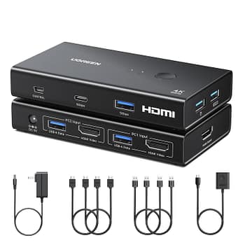 UGREEN 2-in-1 HDMI Kvm Switch 4 USB Ports 4k@60hz–black