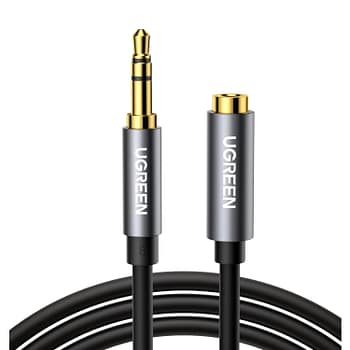 UGREEN Av118 3.5mm Aux Extension Cable 1m – Male to Female –(Black)