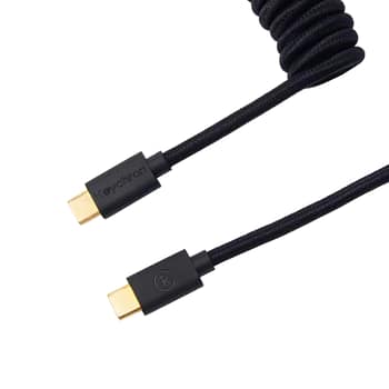 Keychron Coiled Aviator Cable - Black/straight
