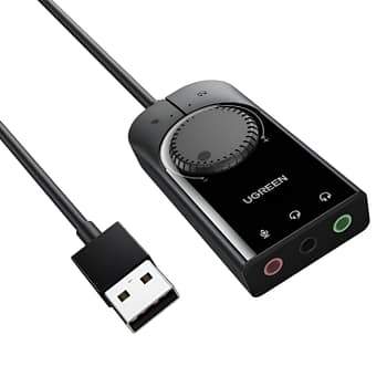 UGREEN Cm129-40964 USB-A to 3.5mm External Stereo Sound Adapter - Black