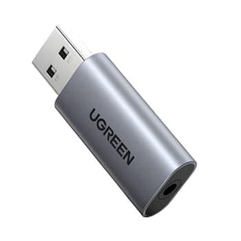 UGREEN Cm383-80864 USB-A to 3.5mm Audio Jack External Sound Adapter - Silver