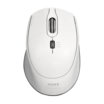 Port Connect Silent 1600dpi 3 Button Wireless Mouse - White