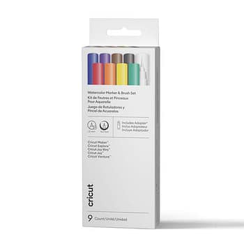 Cricut Watercolour Marker & Brushed Brush Set (9 Ct) + Adapter