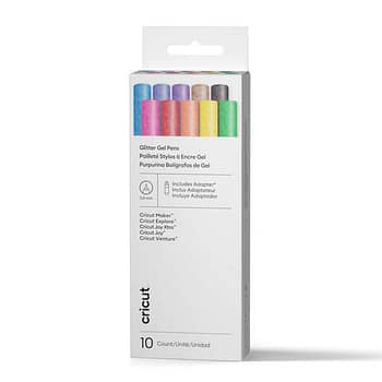 Cricut Glitter Gel Pens 0.8 Mm, Rainbow Sampler (10 Ct) + Adapter
