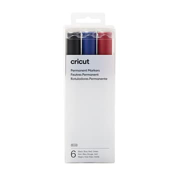 Cricut Permanent Markers 2.5 Mm, Black/blue/red/green (6 Ct)
