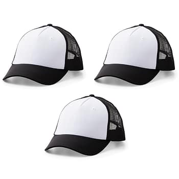 Cricut Trucker Hat, Black/white - 3ct