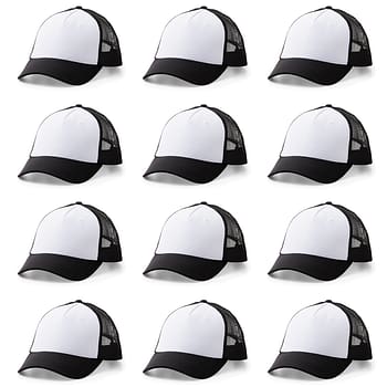 Cricut Trucker Hat, Black/white - 12ct
